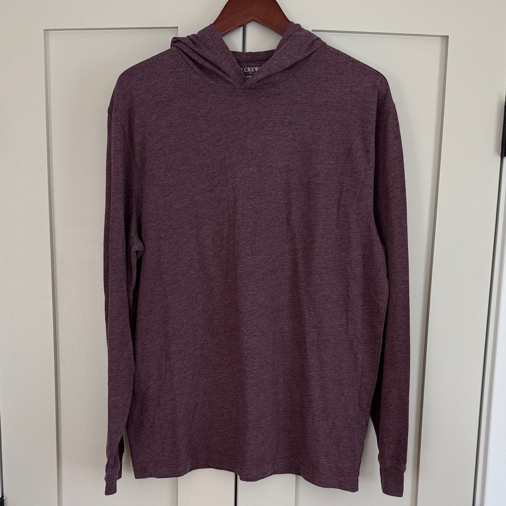 J. Crew Men's Maroon long sleeve hooded Tee.